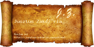Jusztus Zakária névjegykártya